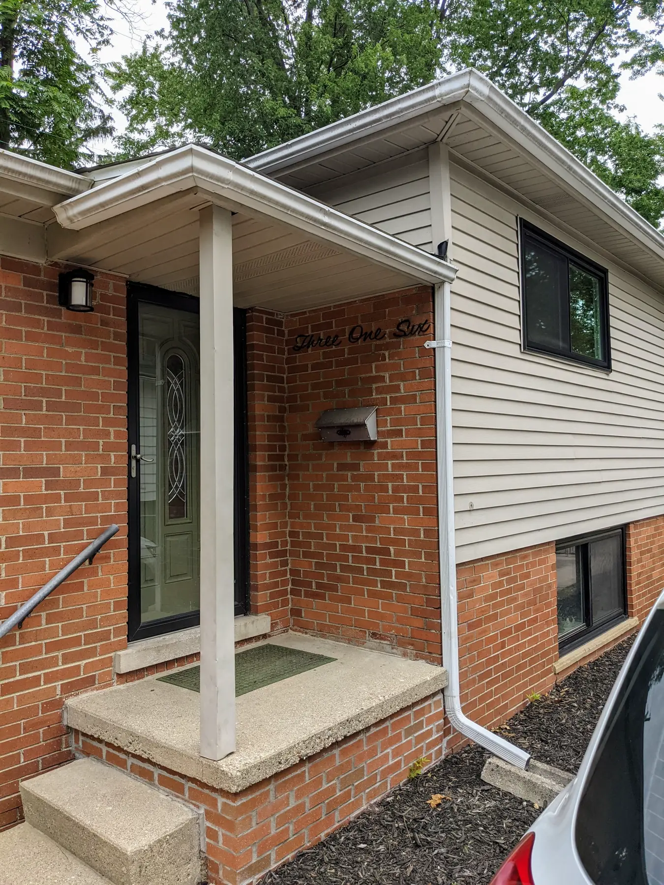 Front entrance before the final flashing installation.
