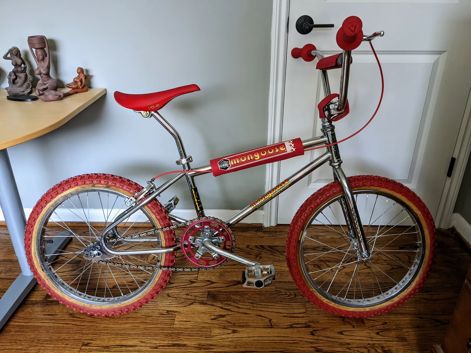 The red 1983 Mongoose Californian as acquired.