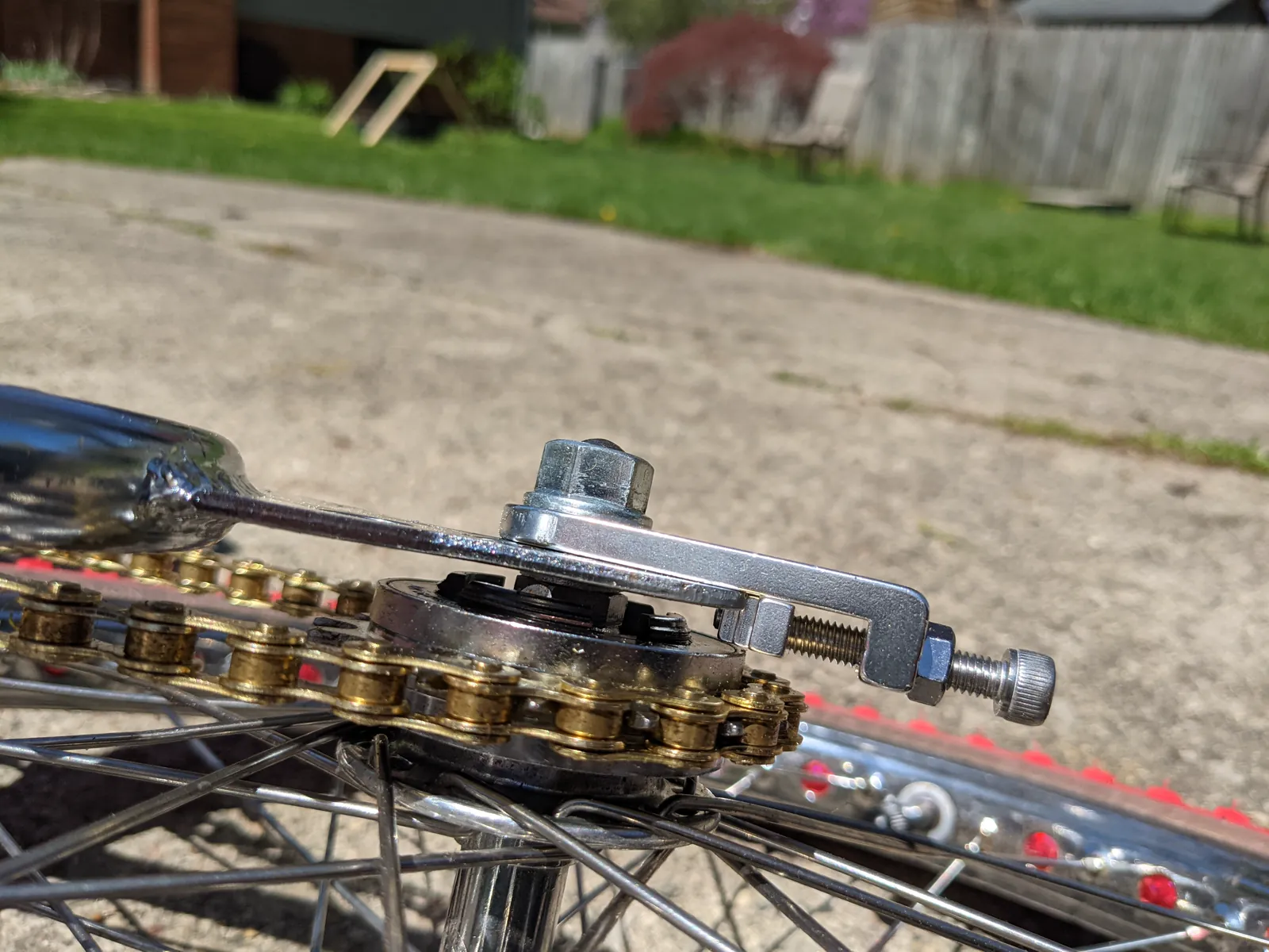 Rear hub opened for inspection.