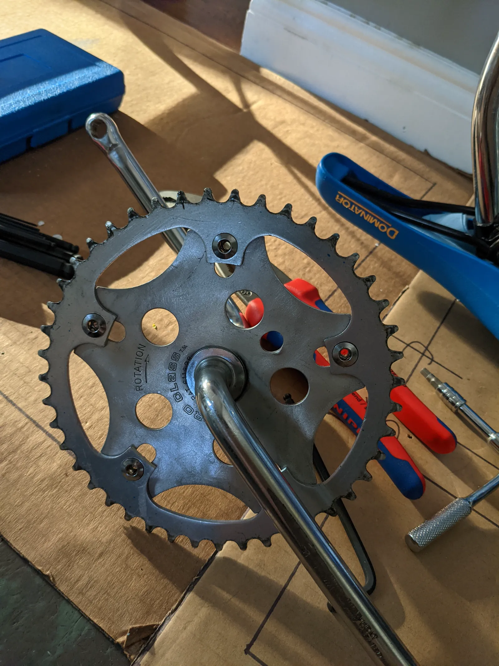 Drivetrain components laid out for restoration.