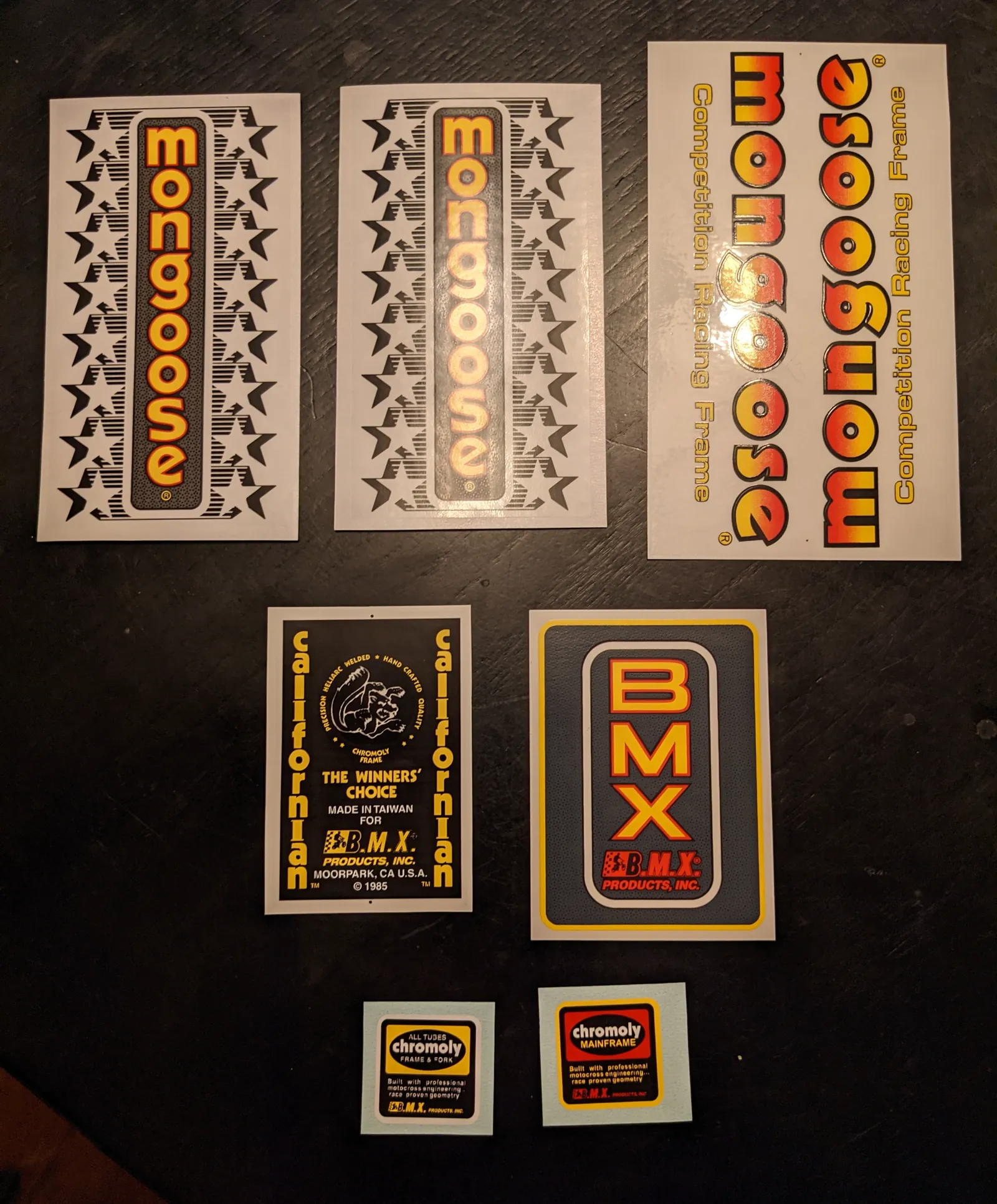 Mongoose Californian replacement decal set.